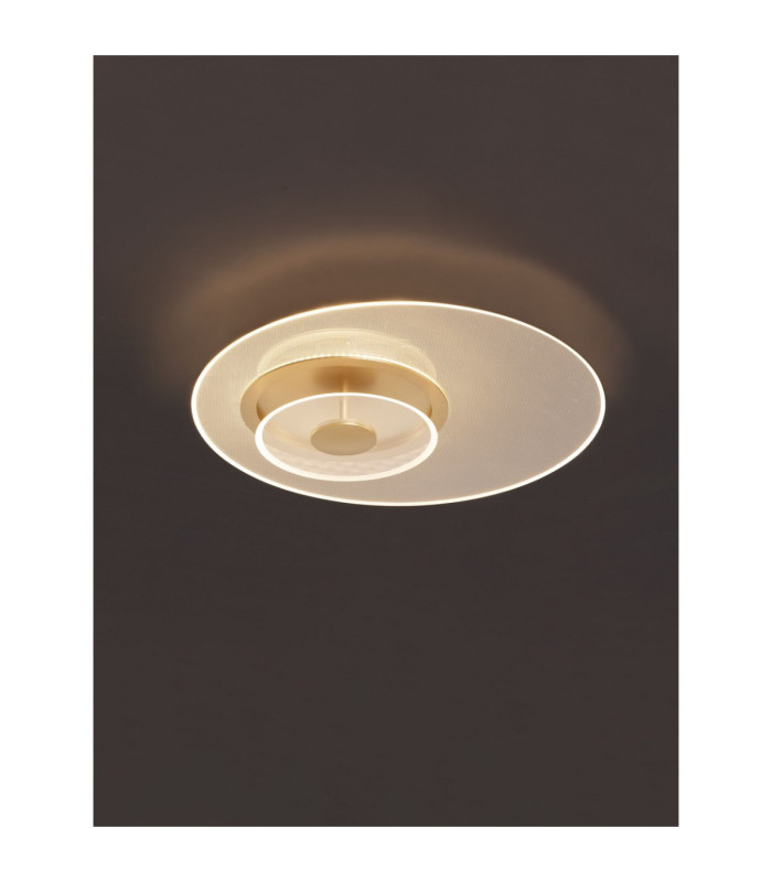 Copo Integrated LED Semi Flush Ceiling Light Brass Gold Triac Dimmable LED 29W 19L05m 3000K-4