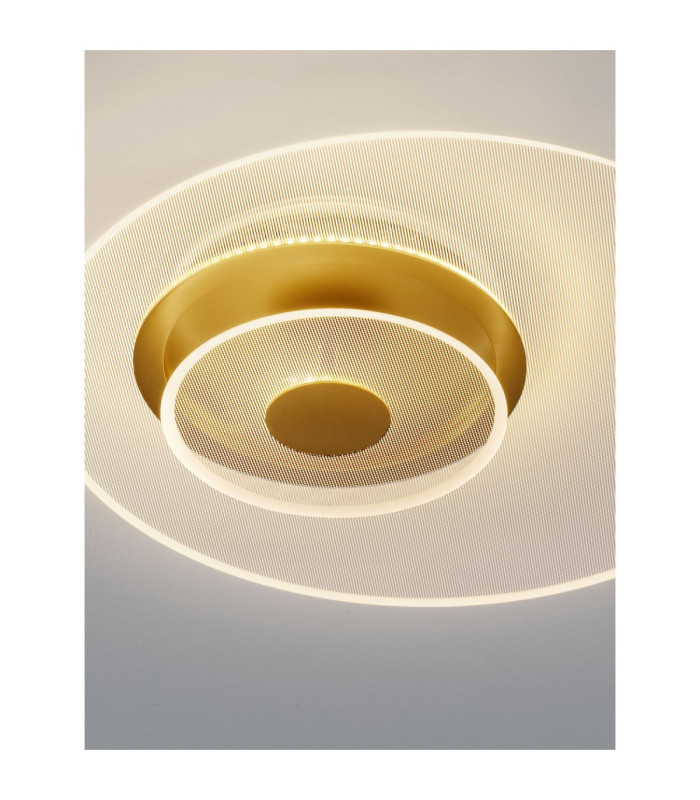 Copo Integrated LED Semi Flush Ceiling Light Brass Gold Triac Dimmable LED 29W 19L05m 3000K-8
