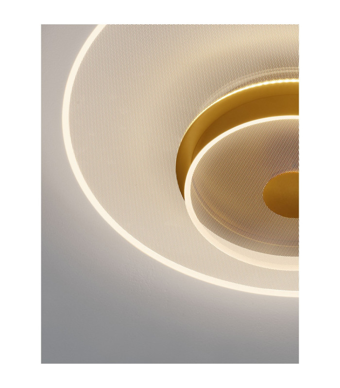 Copo Integrated LED Semi Flush Ceiling Light Brass Gold Triac Dimmable LED 35W 2189lm 3000K-8