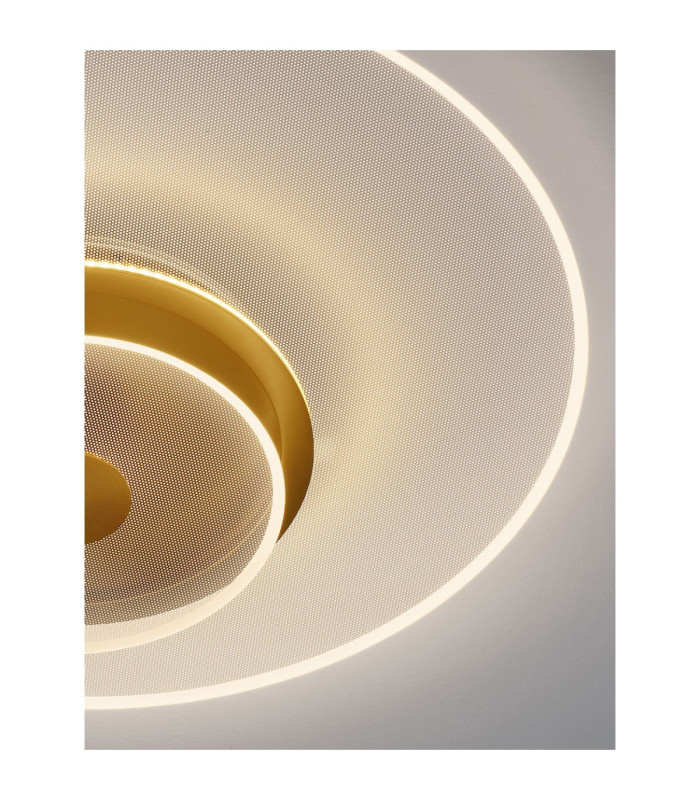 Copo Integrated LED Semi Flush Ceiling Light Brass Gold Triac Dimmable LED 35W 2189lm 3000K-9