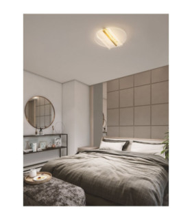 Copo Integrated LED Semi Flush Ceiling Light Brass Gold Triac Dimmable LED 20W 1106lm 3000K-2