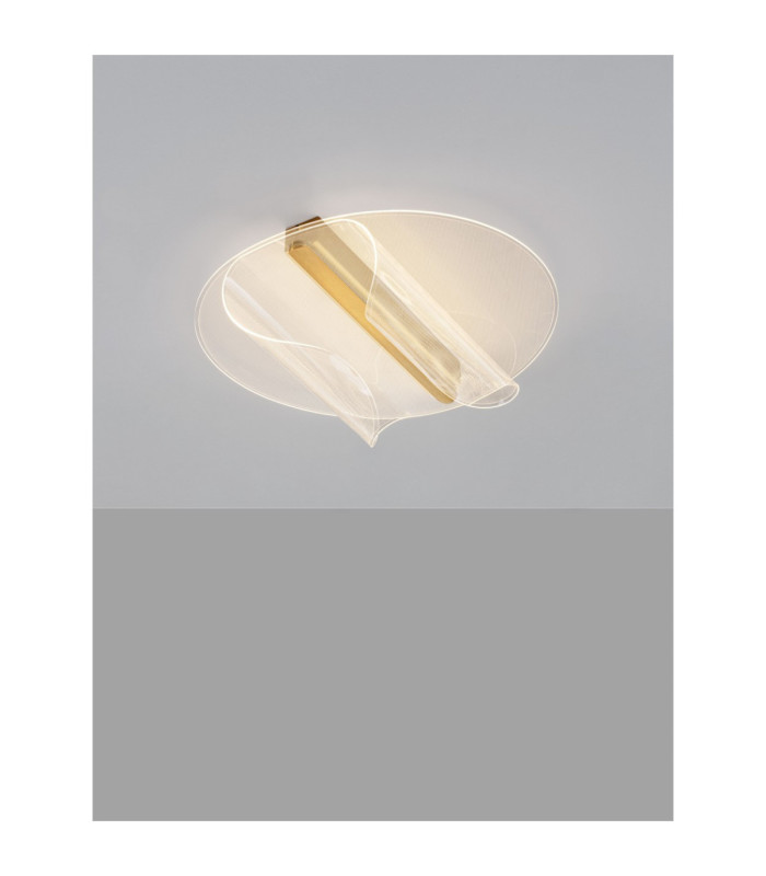 Copo Integrated LED Semi Flush Ceiling Light Brass Gold Triac Dimmable LED 20W 1106lm 3000K-4