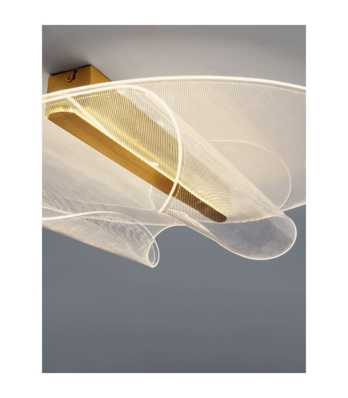 Copo Integrated LED Semi Flush Ceiling Light Brass Gold Triac Dimmable LED 20W 1106lm 3000K-5