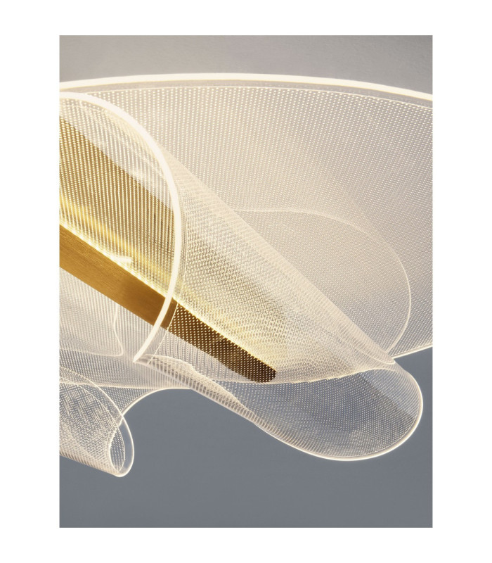 Copo Integrated LED Semi Flush Ceiling Light Brass Gold Triac Dimmable LED 20W 1106lm 3000K-6