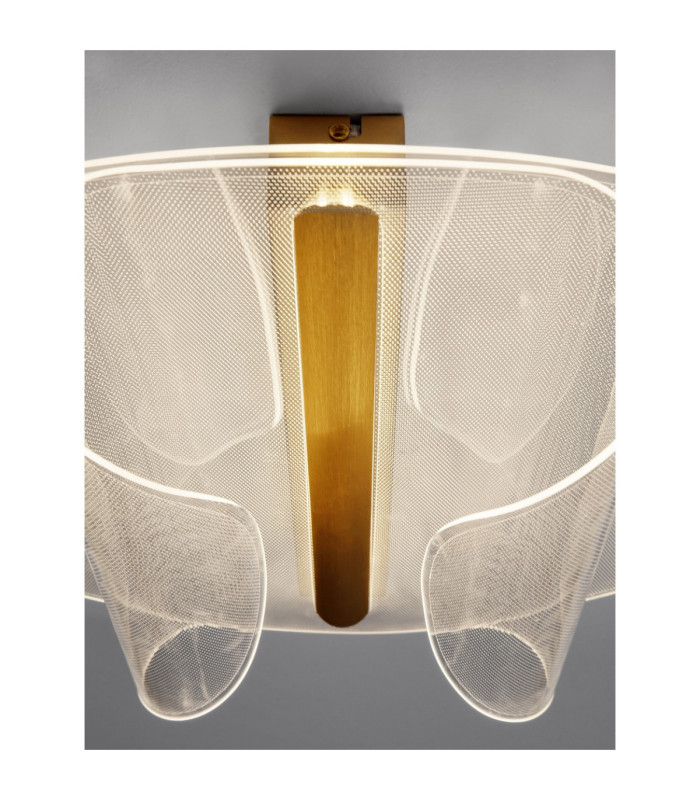 Copo Integrated LED Semi Flush Ceiling Light Brass Gold Triac Dimmable LED 20W 1106lm 3000K-7
