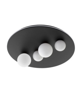 Velna Globe Ceiling Light Opal Sandy Black Triac Dimmable LED 63W 2720lm 3000K-1