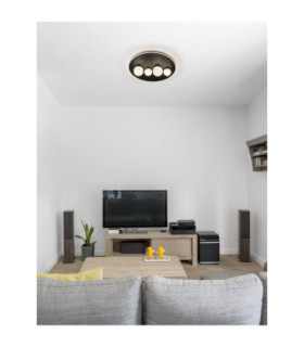 Velna Globe Ceiling Light Opal Sandy Black Triac Dimmable LED 63W 2720lm 3000K-2