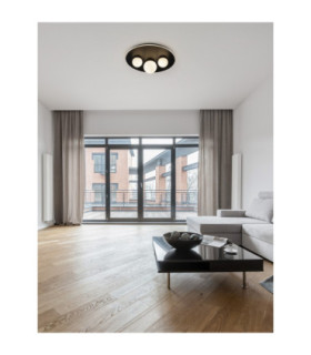 Velna Globe Ceiling Light Opal Sandy Black Triac Dimmable LED 52W 2080lm 3000K-2