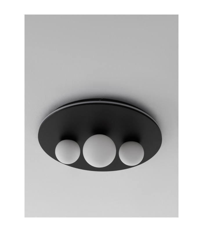 Velna Globe Ceiling Light Opal Sandy Black Triac Dimmable LED 52W 2080lm 3000K-3