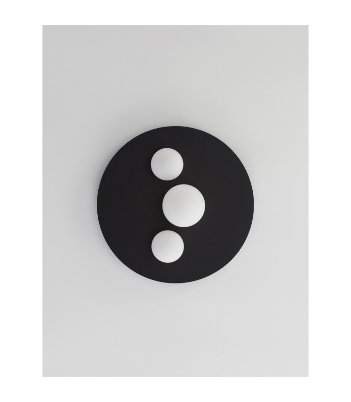 Velna Globe Ceiling Light Opal Sandy Black Triac Dimmable LED 52W 2080lm 3000K-4