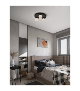 Edem Globe Ceiling Light Opal Sandy Black LED G9 4x5W-2