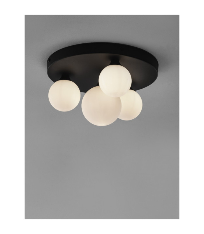 Edem Globe Ceiling Light Opal Sandy Black LED G9 4x5W-4