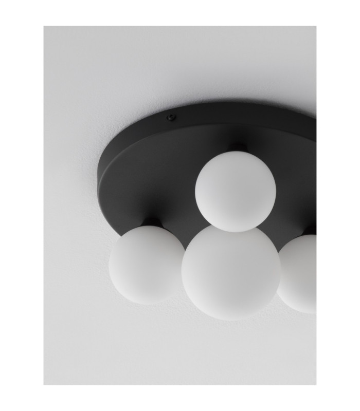 Edem Globe Ceiling Light Opal Sandy Black LED G9 4x5W-6