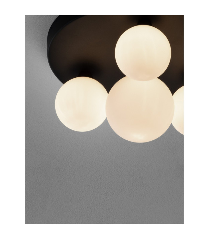 Edem Globe Ceiling Light Opal Sandy Black LED G9 4x5W-7