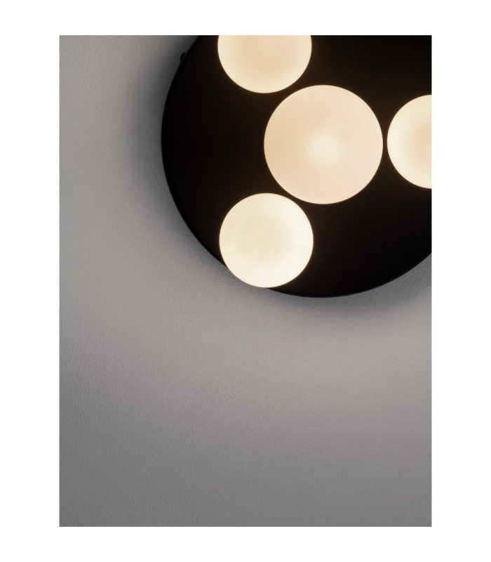 Edem Globe Ceiling Light Opal Sandy Black LED G9 4x5W-8