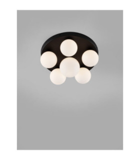 Edem Globe Ceiling Light Opal Sandy Black LED G9 6x5W-2