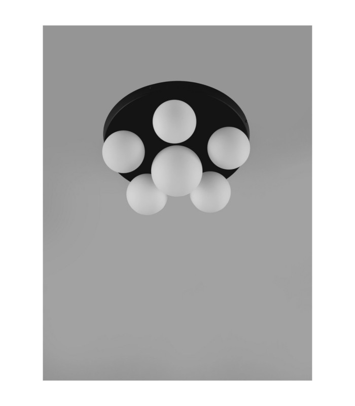 Edem Globe Ceiling Light Opal Sandy Black LED G9 6x5W-3