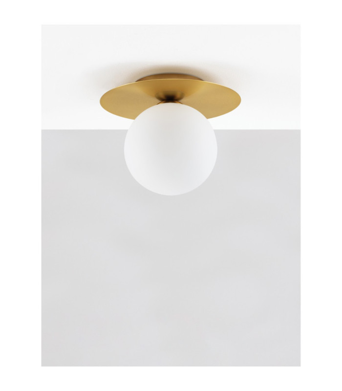 Indigo 23cm Globe Ceiling Light Gold Opal LED G9 1x5W-4