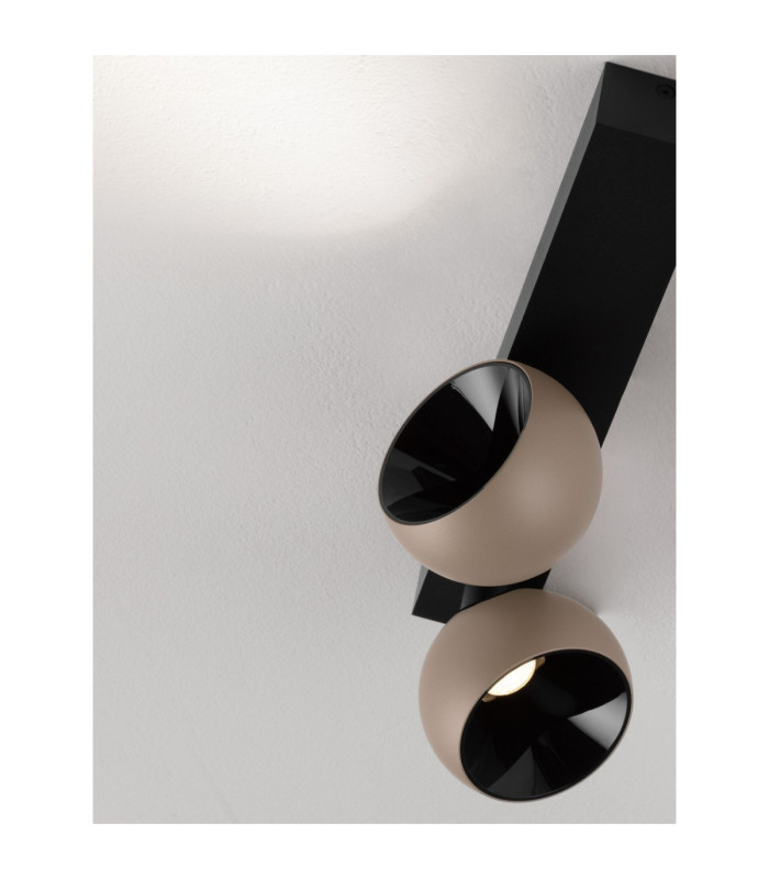 Lusa Twin Ceiling Spotlight Champagne Gold Black Triac Dimmable LED 21W 1540lm 3000K-5