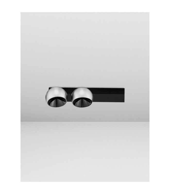 Lusa Twin Ceiling Spotlight Foggy Nickel Black Triac Dimmable LED 21W 1540lm 3000K-3