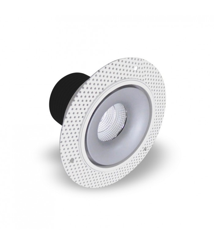 LED Recessed Round Downlight, White/Silver, 40 deg. Beam Angle, 760lm, 3000K, IP20, DRIVER NOT INC. - 4