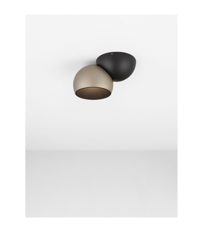 Lusa Single Spotlight Champagne Gold Sandy Black Triac Dimmable LED 11W 770lm 3000K-4