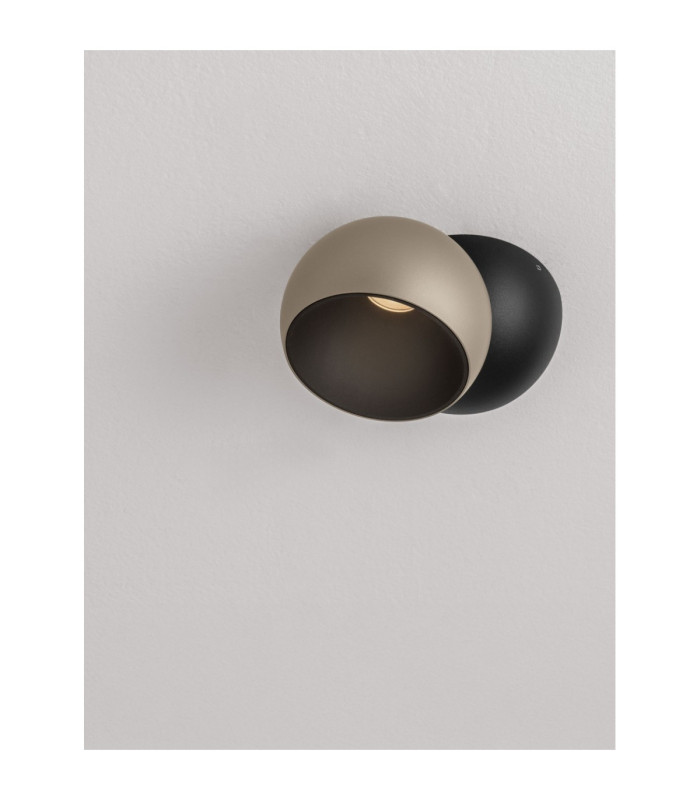 Lusa Single Spotlight Champagne Gold Sandy Black Triac Dimmable LED 11W 770lm 3000K-6