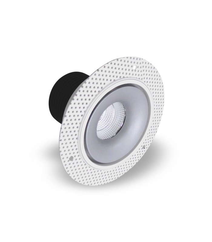 LED Recessed Round Downlight, White/Silver, 40 deg. Beam Angle, 760lm, 3000K, IP20, DRIVER NOT INC. - 6