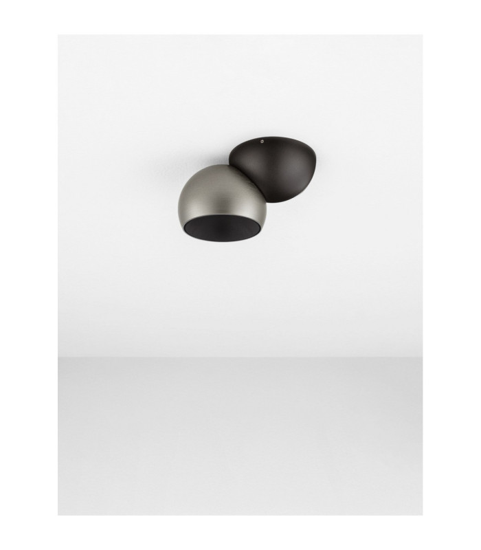 Lusa Single Spotlight Foggy Nickel Sandy Black Triac Dimmable LED 11W 770lm 3000K-3