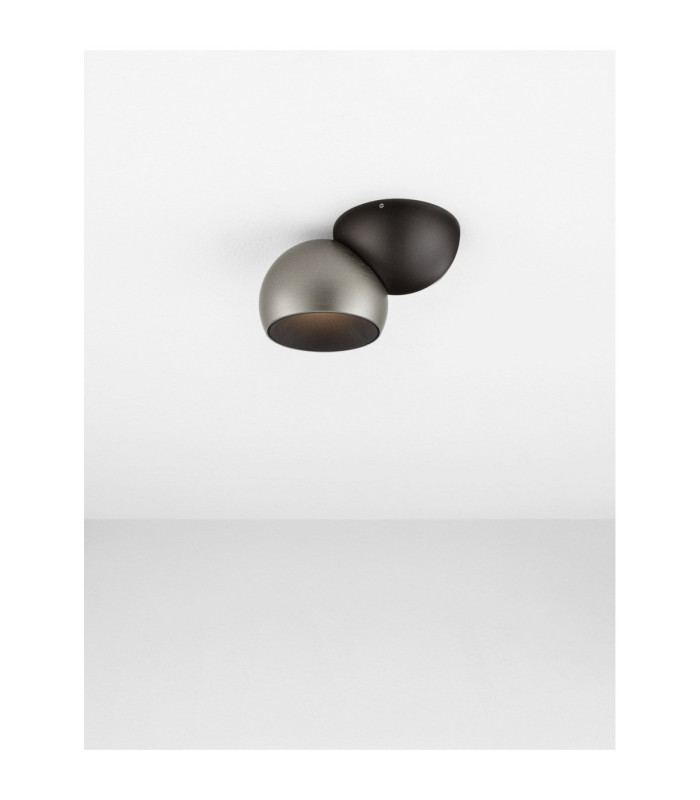 Lusa Single Spotlight Foggy Nickel Sandy Black Triac Dimmable LED 11W 770lm 3000K-4