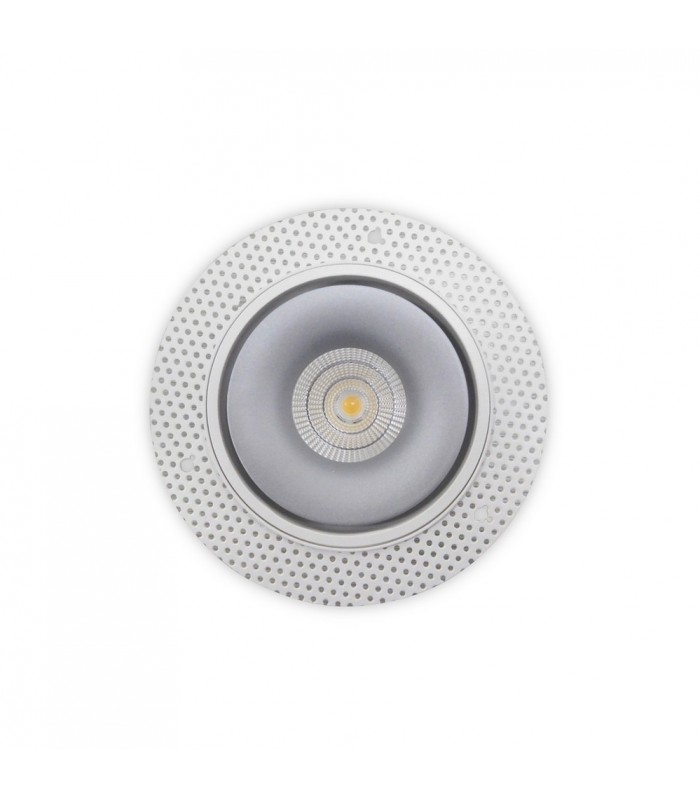 LED Recessed Round Downlight, White/Silver, 60 deg. Beam Angle, 760lm, 3000K, IP20, DRIVER NOT INC. - 5