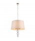 4 Light Ceiling Pendant Polished Nickel with Single Marble Silk Shade, E14 - 1