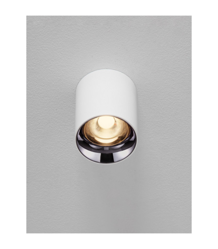 Aneto Surface Mounted Downlight Matt White Dark Chrome LED 10W 600lm 3000K-2