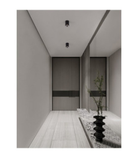 Aneto Surface Mounted Downlight Matt Black Dark Chrome LED 10W 600lm 3000K-2