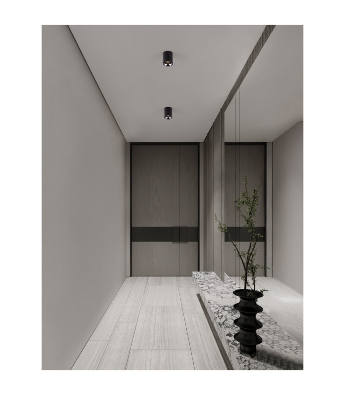 Aneto Surface Mounted Downlight Matt Black Dark Chrome LED 10W 600lm 3000K-2