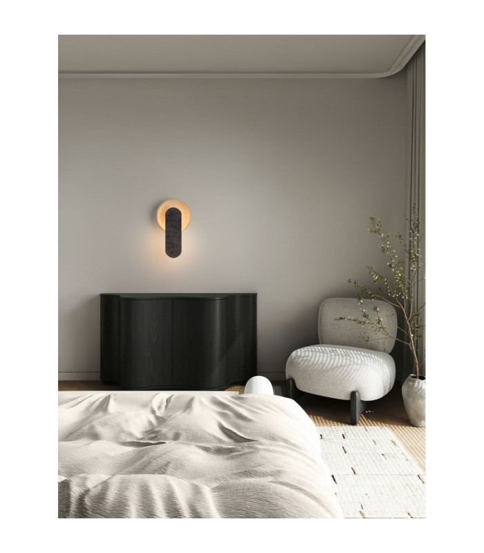 Mavis Integrated LED Wall Lamp Natural Black LED 10W 881lm 3000K-2