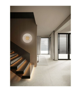 Ember Flush Wall Lamp Brass Gold Natural LED 14W 869lm 3000K-2