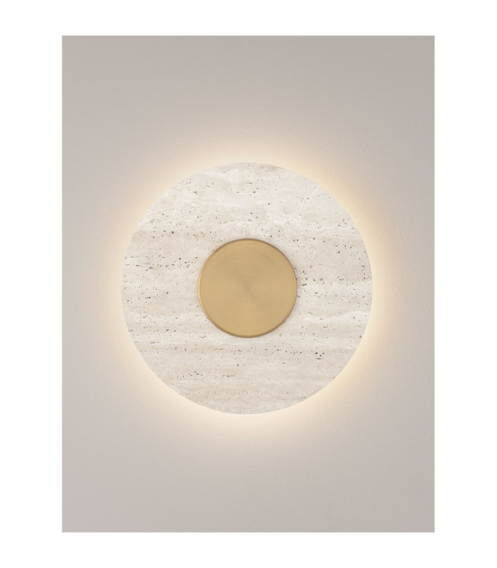 Ember Flush Wall Lamp Brass Gold Natural LED 14W 869lm 3000K-4