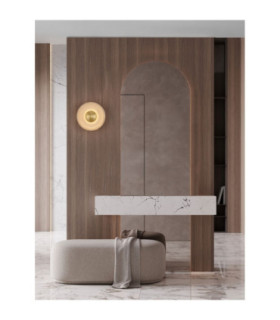 Cerio Flush Wall Lamp Brass Gold Natural LED 4W 93lm 3000K-2