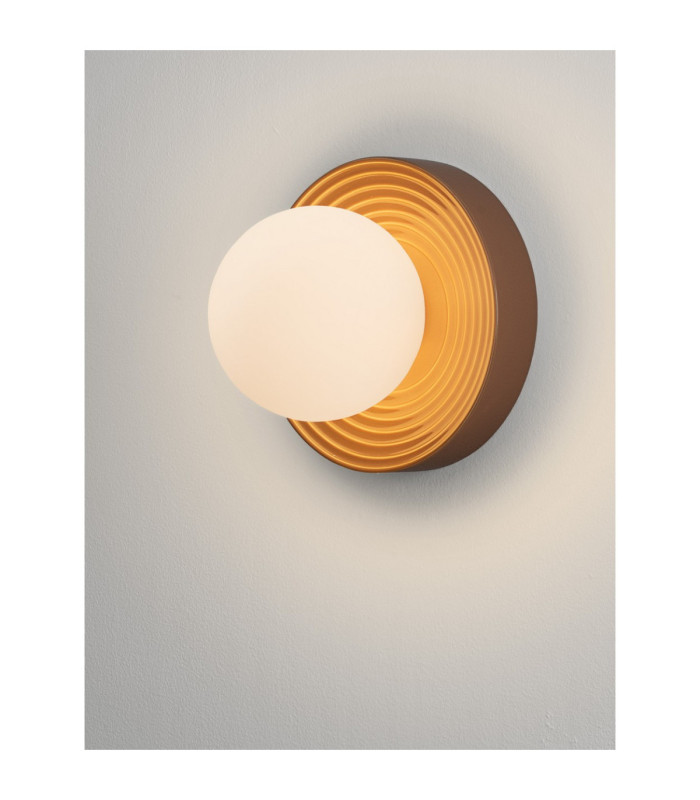 Orbique 22cm Globe Wall Lights Caramel Opal LED G9 1x5W IP44-2