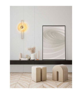 Nous II 30cm Integrated LED Wall Lamp Brass Gold Amber LED 8W 304lm 3000K-2