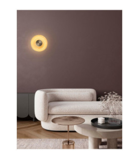 Nous 30cm Integrated LED Wall Lamp Brass Gold Amber LED 8W 304lm 3000K-2