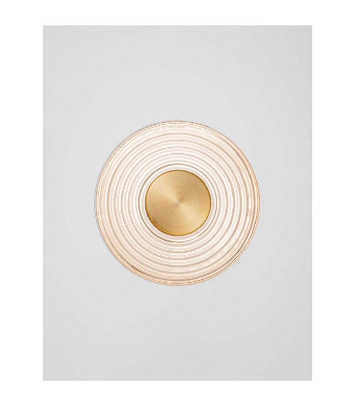 Nous 30cm Integrated LED Wall Lamp Brass Gold Amber LED 8W 304lm 3000K-3