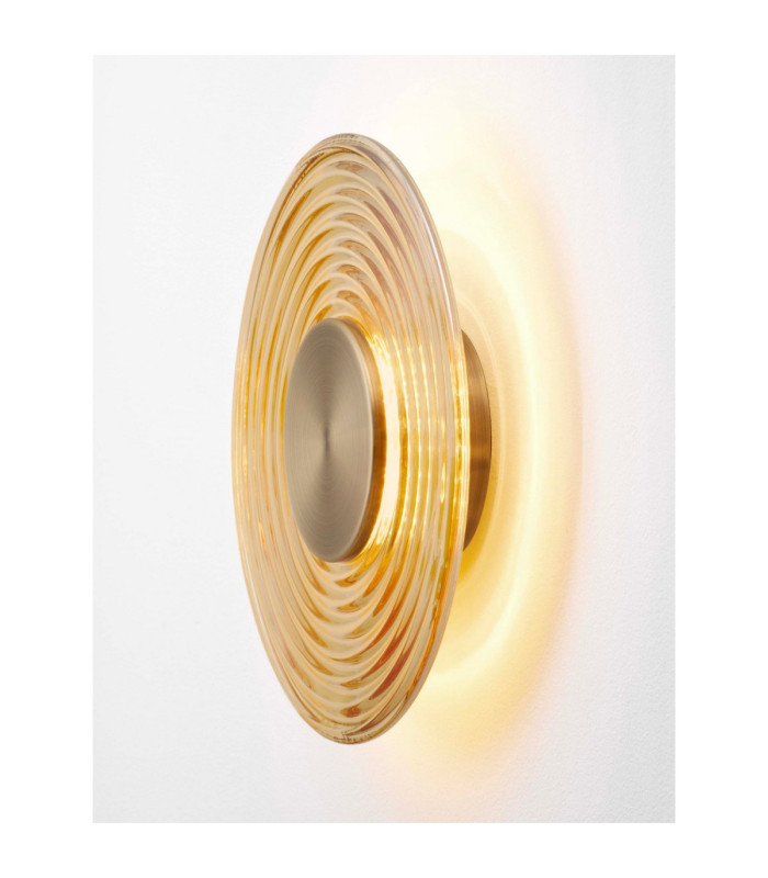 Nous 30cm Integrated LED Wall Lamp Brass Gold Amber LED 8W 304lm 3000K-4