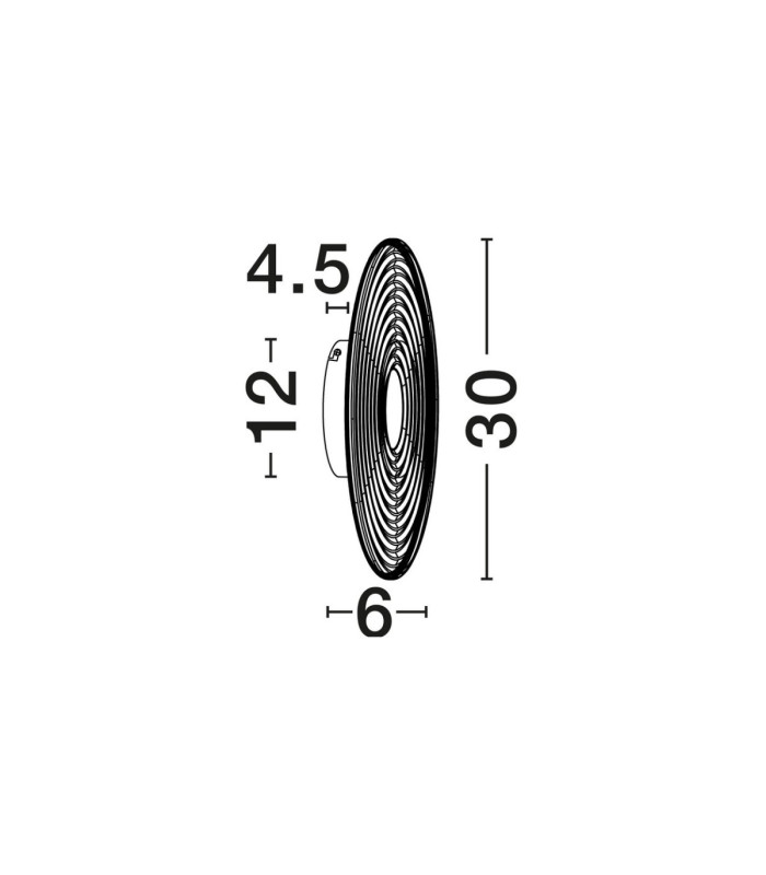 Nous 30cm Integrated LED Wall Lamp Brass Gold Amber LED 8W 304lm 3000K-5