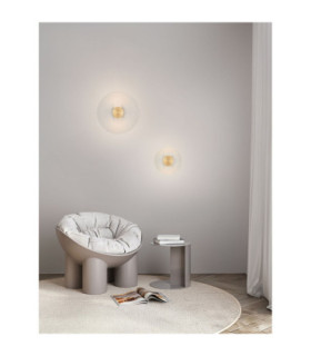 Vetrio 20cm Integrated LED Wall Lamp Brass Gold Clear LED 6W 203lm 3000K-2