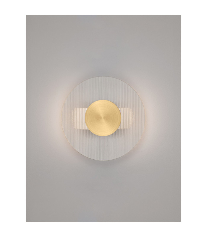 Vetrio 20cm Integrated LED Wall Lamp Brass Gold Clear LED 6W 203lm 3000K-4