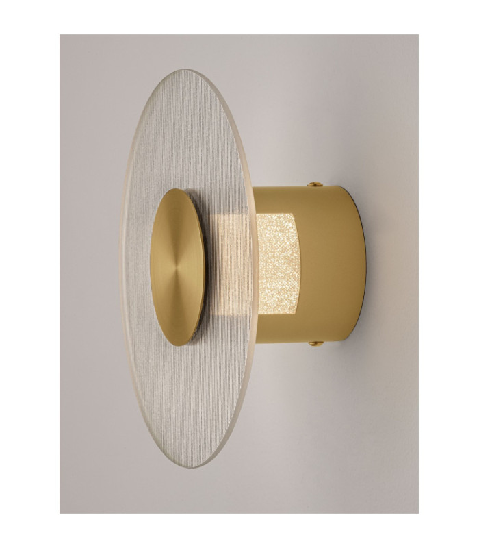 Vetrio 20cm Integrated LED Wall Lamp Brass Gold Clear LED 6W 203lm 3000K-6