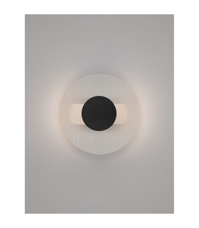 Vetrio 20cm Integrated LED Wall Lamp Matt Black Clear LED 6W 203lm 3000K-4