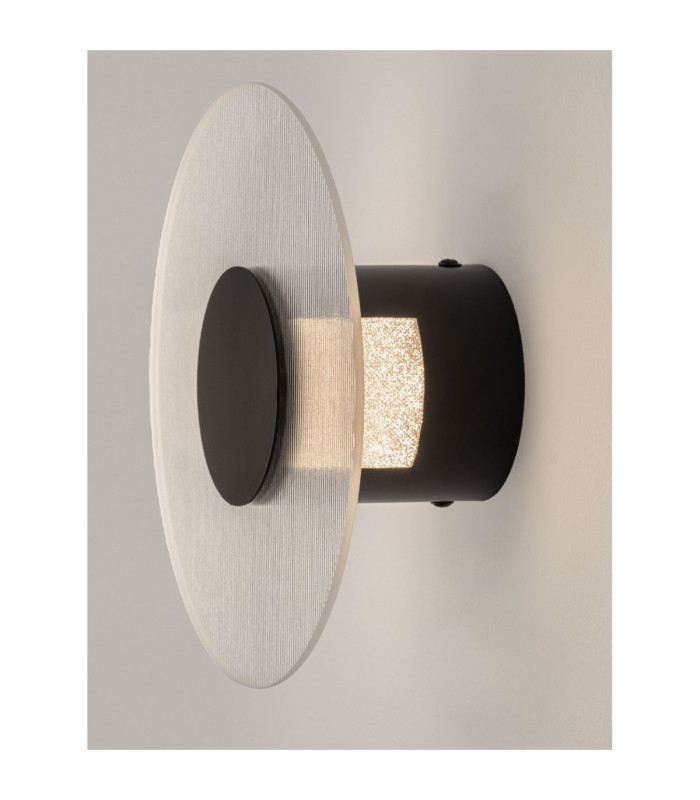 Vetrio 20cm Integrated LED Wall Lamp Matt Black Clear LED 6W 203lm 3000K-5